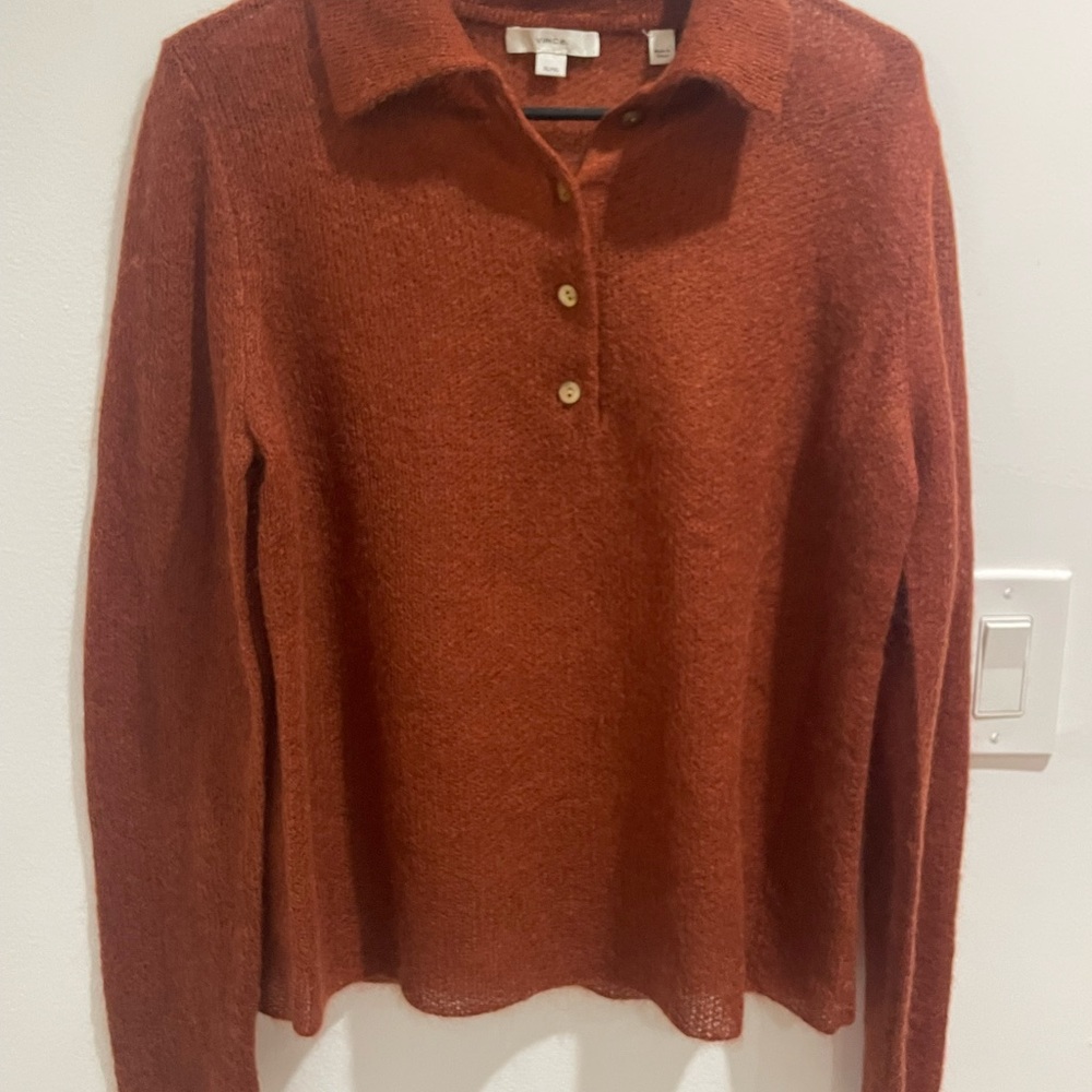 Vince Burnt Orange Mohair Sweater XL
